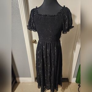 Siren Lily Black Floral Dress Size Petite S.